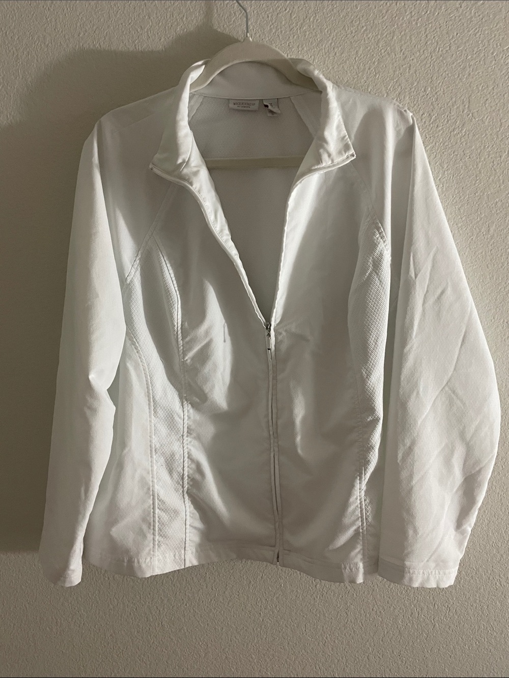 Chico's White Zip-Front Bomber Jacket